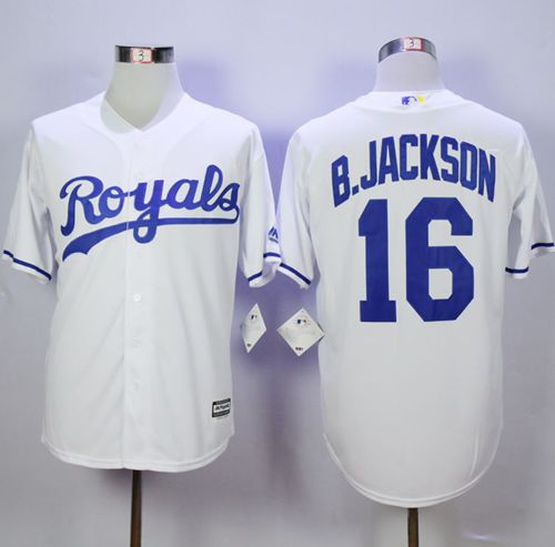 Royals #16 Bo Jackson New White Cool Base Stitched MLB Jersey - Click Image to Close